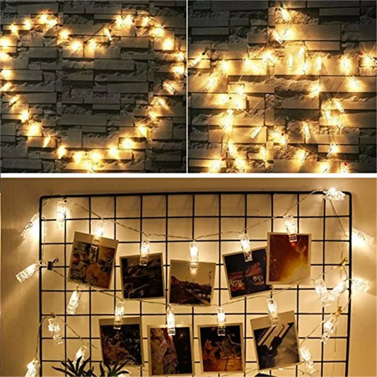 LED Photo Clip Fairy String Lights Garland