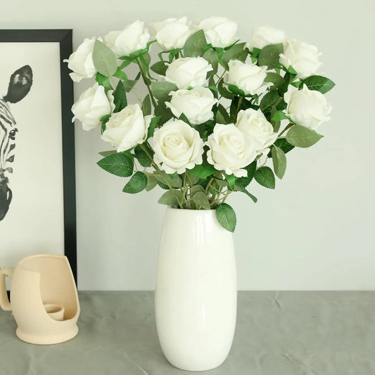 Velvet Real-Touch Roses – 50pc Bouquet Set