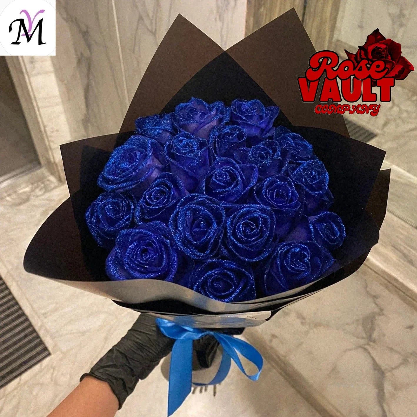 Glitter Rose Bouquet Heads – 7cm Artificial Flowers (10 Pack)