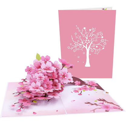 Pink Cherry Blossom Pop-Up Card Bouquet