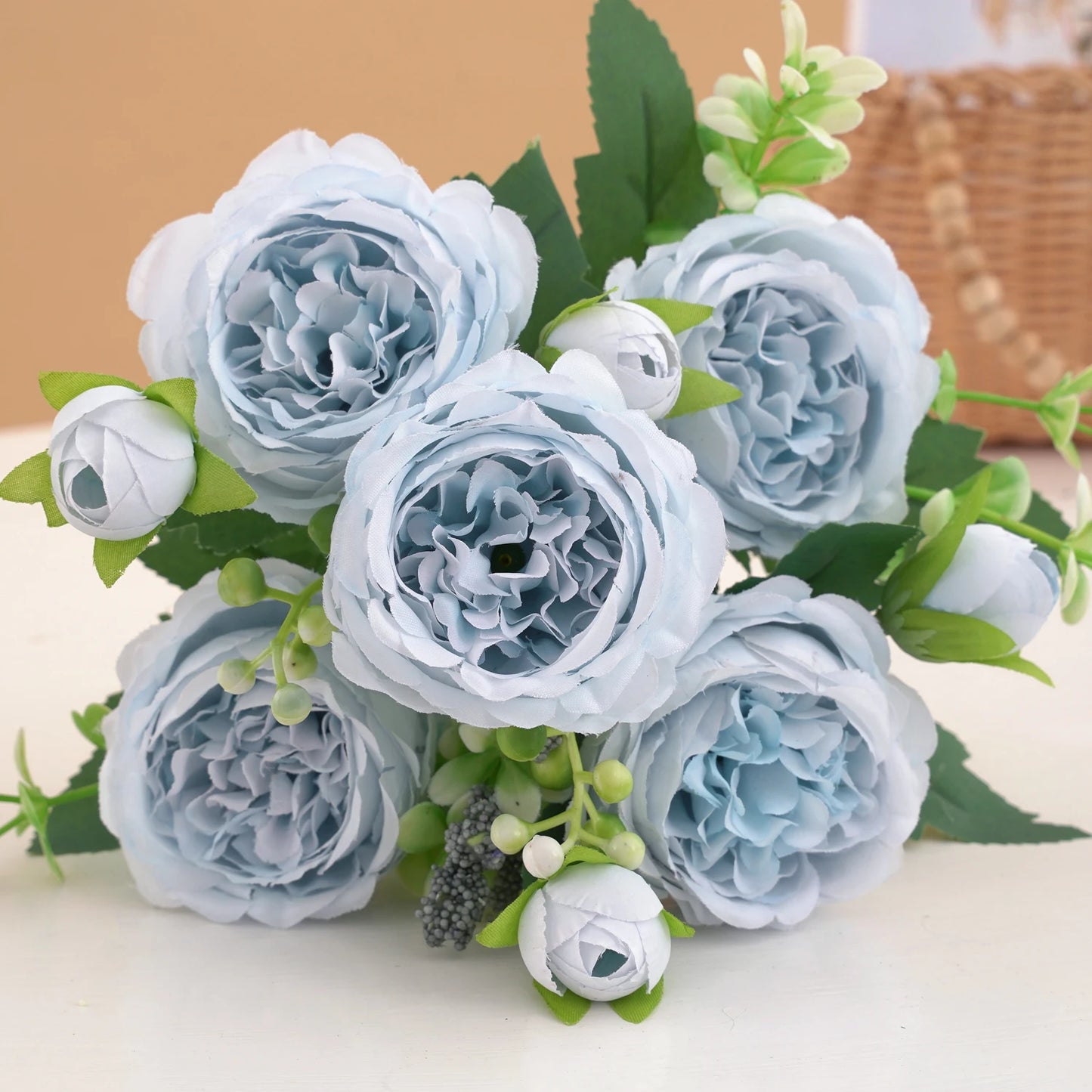 30cm Rose Pink Peony Silk Bouquet