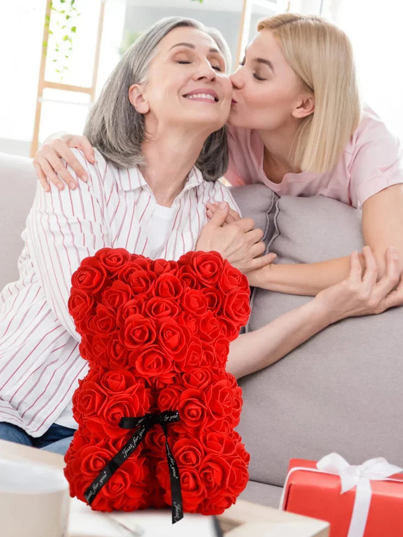 Rose Teddy Bear Flower Gift for Her