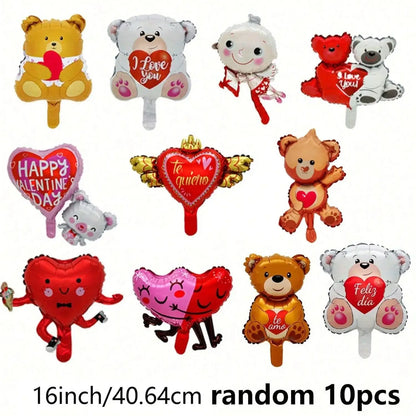 10pcs Valentine's Day Mini Balloon Love Bear Mini Balloon Valentine's Day Wedding Engagement Birthday Party Decoration